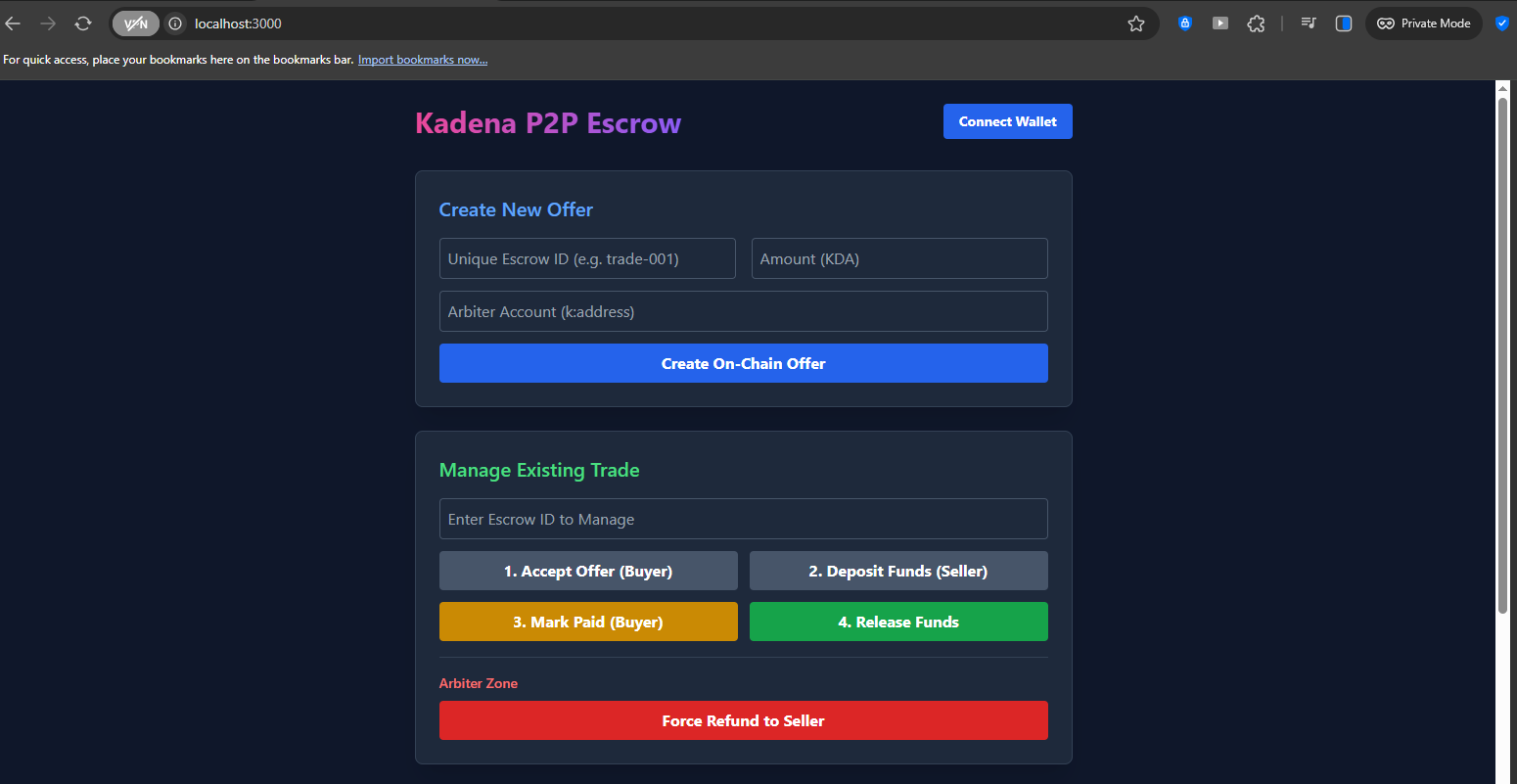 Kadena P2P Marketplace